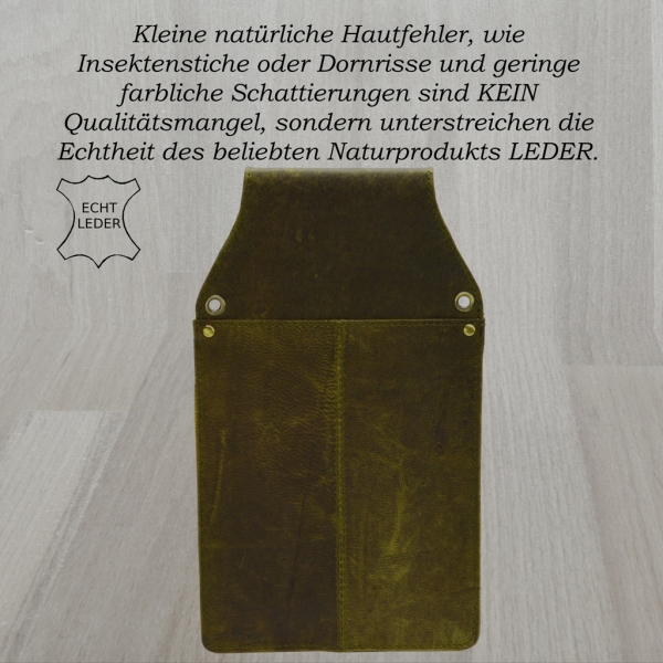 flevado Wild Leder Kellner Tasche in Grün robuste und beständige Verarbeitung